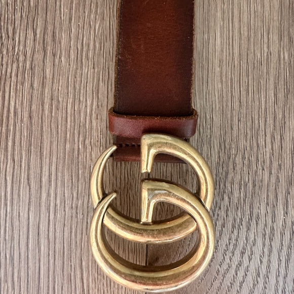 Authentic brown and gold Gucci belt with dust bag - Picture 4 of 7